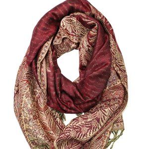Soft Silky Reversible Paisley Pashmina Shawl Wrap